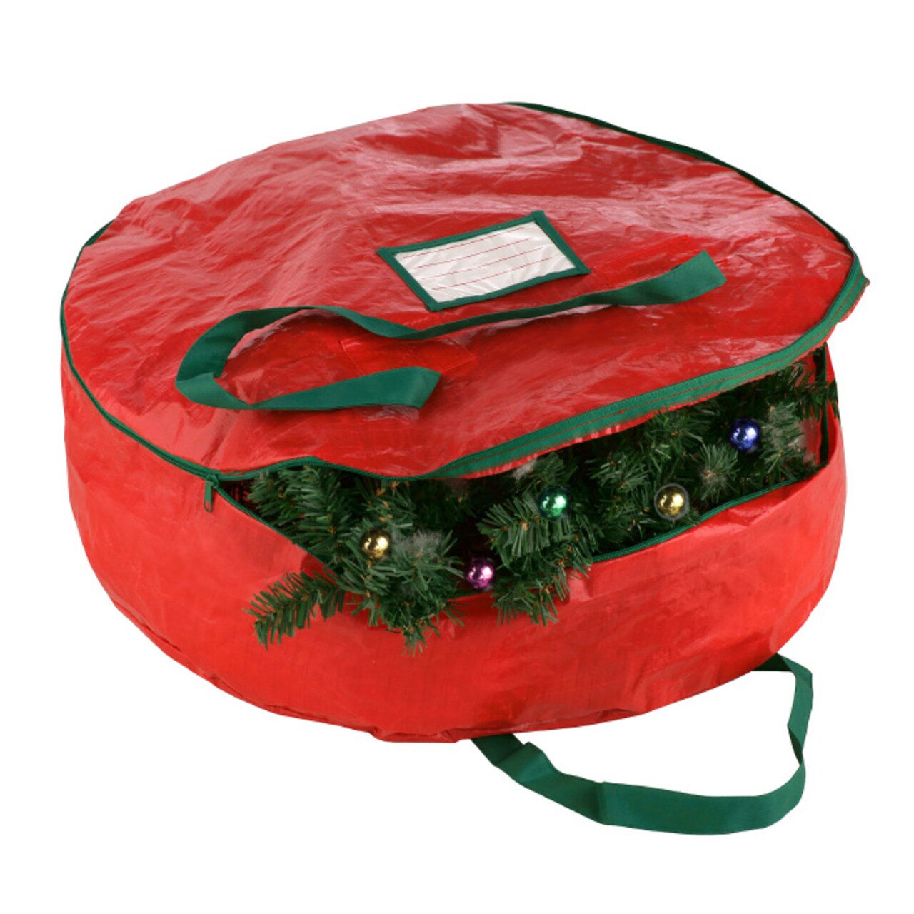 Elf Stor Red Christmas Wreath Storage Bag 24 Inch Heavy Duty Moisture Resistant